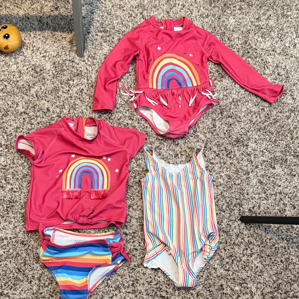 Andy & Evan Colorful Striped Swimwear Set